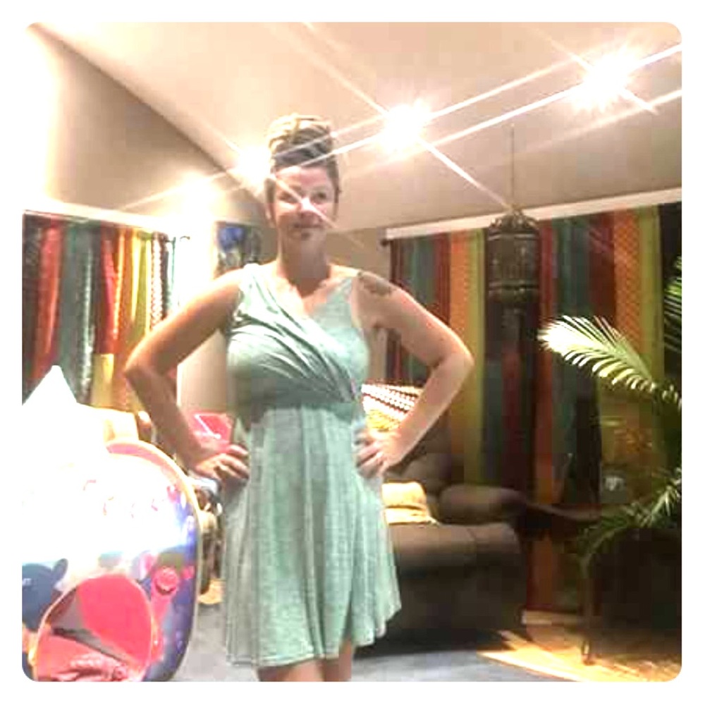 Heathered green mini dress